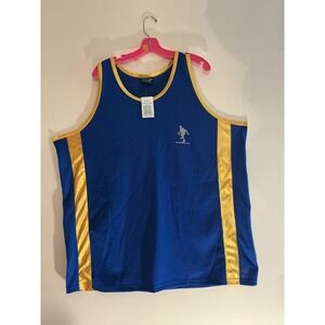 Vintage Equipped 26 Men's Royal Blue Gold Trim Mesh Basketball Tank Top Size XXL